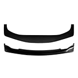 IKON MOTORSPORTS Front Bumper Lip + Matching Splitter, Compatible with 2006-2009 Nissan 350Z, N1 Style Unpainted Black PU Polyurethane Front Lower Air Dam Chin Spoiler Protector Splitter 2PCS