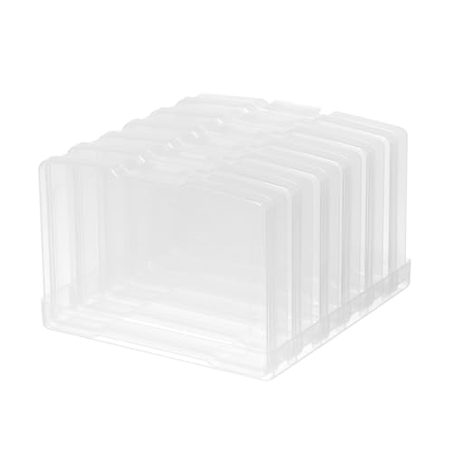 novelinks Caixas de armazenamento de fotos transparentes de 10 x 15 cm, 6 estojos internos organizadores de fotos com bandeja, recipientes de armazenamento de fotos para impressões 10 x 15 cm, caixa