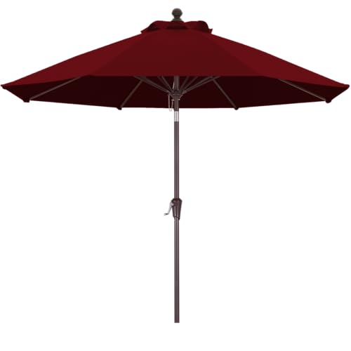 Image of MASTERCANOPY 9ft Olefin 5-Year-Non-Fading Patio Umbrella Dark Red