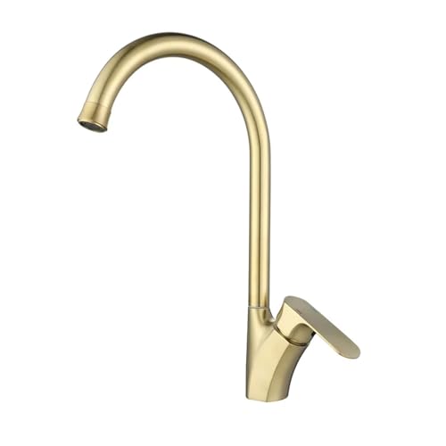 Robinet de cuisine inox 304 rotatif doré : fini le manque de place à l'évier