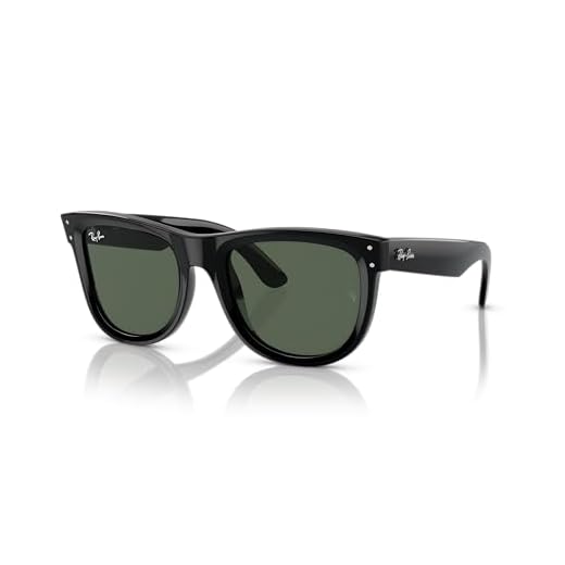 Óculos de Sol Ray-Ban Wayfarer Reverse 0RBR0502S 6677VR Tam 53 / Preto - Lentes Verde Escuro