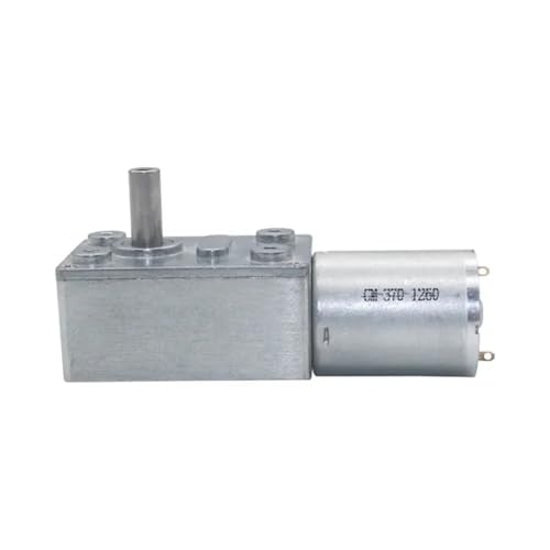 TSIOHKBS JGY-370 DC6V 12V 24V Worm Gear Electronic Starter Single Shaft Reducer 2-375RPM High Torque Metal Electronic Starter Reversed Reduction Self-Lock (25RPM,6V)
