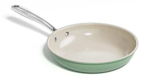 Image of Redchef Nonstick Frying Pan Skillet, Ceramic Non-Stick Saute Pans, 9.5 inch Cooking Fry Pan with Stay Cool Handle, All Stovetops, Dishwasher /Oven Safe, PFAS-Free, Non Toxic (Green)
