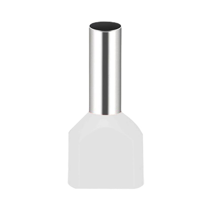 JOYELEC TE6014 Wire End Ferrules 6.0 mm², White, Needle-shaped, Partially Insulated Terminal, Cable End Ferrules for Wire Connection, Tin-Plated Copper, Pack of 130