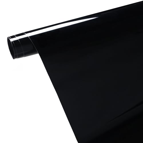 Image of Lypumso Ultra High Gloss Black Vinyl Wrap Film Sheet with Air Release Bubble Free for Cars, Glossy Crystal Black Auto Car Stickers DIY Wrapping Film Roll for Interior Exterior Decoration 1ft x 5ft