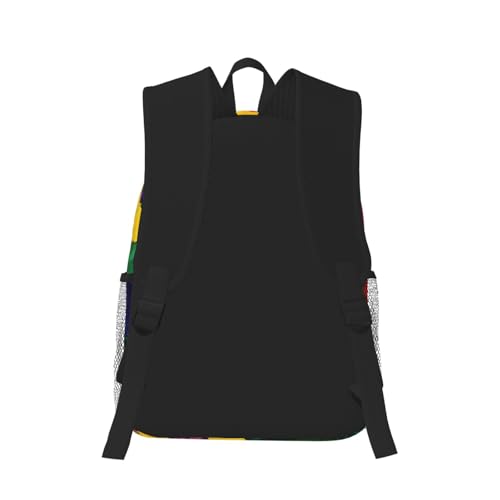 Mochila impermeable de flores arco iris con espalda cómoda 3