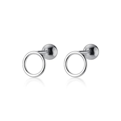 Boucles d'oreilles puces rondes creuses pour femme et fillette