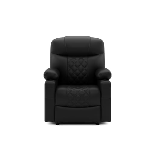 Image of Amazon Brand - Solimo Dreamsit | Single Seater Sofa Recliner | Manual Recliner (Leatherette Black)