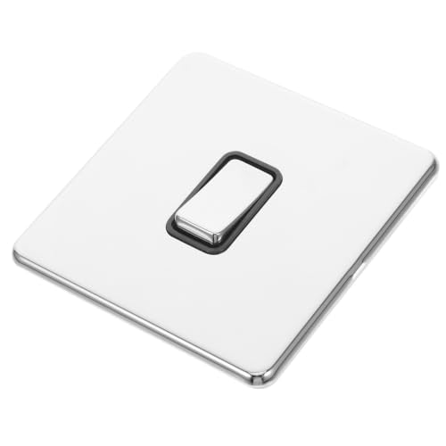 Interruptor de luz unipolar moderno con placa de acero inoxidable para reformas de salones