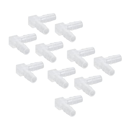 90 Degree Elbow Hose PE Barb, 10Pcs 90 Degree Elbow Hose 4mm/6mm/8mm/10mm PE Fitting, Smooth Inner Wall, Light Weight and Small Size, Wearresistant PE, Wide Range of Uses: (6mm)
