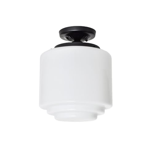 Plafonnier Stepped Cylinder Large Moonlight luminaire Art Deco verre