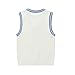 Mud Kingdom Knit Vest for Toddler Boys V-Neck School Uniform Pullover Sweaters White 4T
