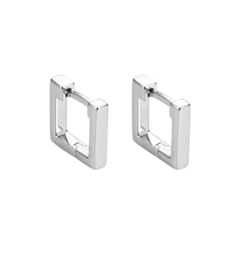 Black Square hoops Mens Hoop Earrings-image-49