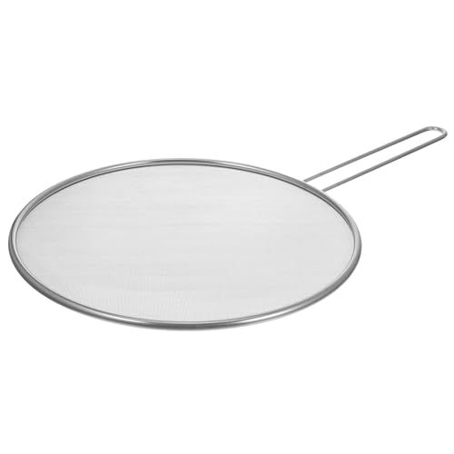 Amosfun Pantalla Antisalpicaduras para Sartén 25 Cm Acero Inoxidable Malla Fina Mango Cómodo Protección contra Salpicaduras De Aceite y Grasa Cocina Doméstica