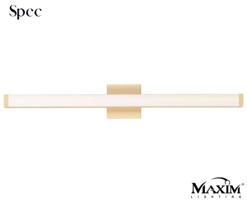 Image of Maxim Lighting Spec Vanity 36 inch 1-Light Bath Vanity Light | Gold Aluminum Finish | White Pmma Acrylic Shade | Contemporary Indoor Light Fixture | Ideal for Bathrooms & Powder Rooms | 52006GLD