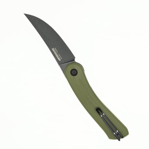 BPSKNIVES Colibri - Green Folding Knife 14C28N Stainless Steel Blade with G10 Handle - Small EDC Knife with Pocket Clip for Men - Sharp EDC Knife