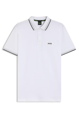 BOSS Herren Paddy Curved Polohemd, New - White100, L EU