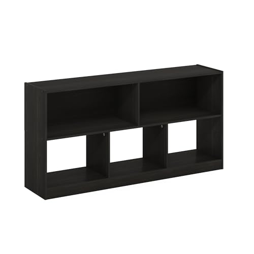 Image of Furinno DALY Book Shelf, 5-Cube Bookshelf, Horizontal Cube Storage Organizer Bookcase, 10.9 x 47.2 x 23.6, for Living Room, Bedroom, Home Office, Espresso