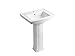 KOHLER K-2359-1-0 Archer Pedestal Bathroom Sink with Single-Hole Faucet Drilling, White