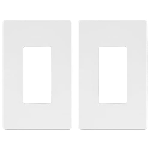 Image of LIDER Decorator Switch Cover, Screwless Wall Plate, Mid-Size 1-Gang 4.88 inch x 3.11 inch, LSWP-31M-W2P, UL Listed, Thermoplastic, Matte White, 2-Pack