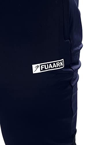 Image of FUAARK Men's Nylon Lycra Stretchable Jogger Trackpants with Zipper Pockets