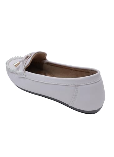 Image of Pluxh Women's Bow Detail Ballet Flats | Soft Cushioned Comfort Shoes | Lightweight Slip-On Footwear | Flexible Anti-Slip Sole | Office Flats