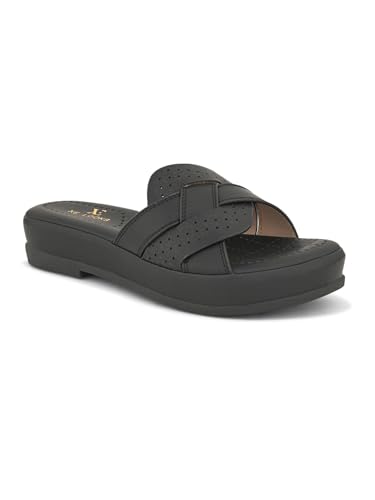 Image of XE Looks Sleek Slip-On Sandals Trendy & Stylish Cross-Strap Perforated Comfort