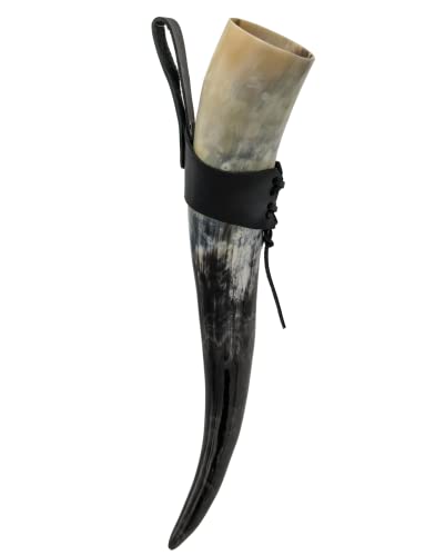 Cuerno vikingo methorn de 0,5 L con funda de piel medieval para LARP 3