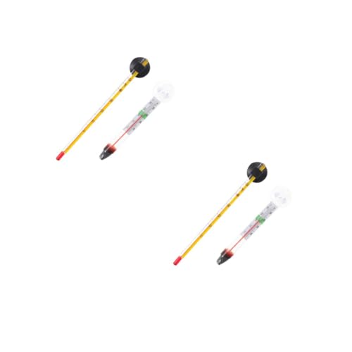 VANZACK 2sets Diving Thermometer Floating Glass Thermometer for Aquarium Tank Temperature Gauge with Suction Cup for Fish Tank Accessories 4pcs*2