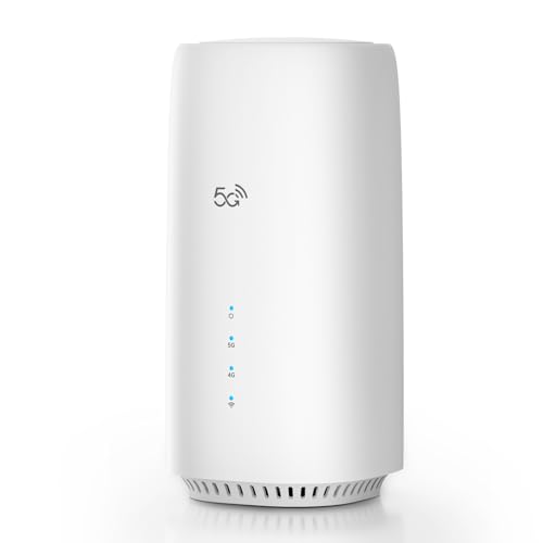NRadio 5G Cellular Router with SIM Card Slot, Qualcomm RM520N-GL, SDX62, AX3000 Dual-Band Unlocked Wireless WiFi6 with 8 Built-in High Gain Antennas for Home Office, Studio, Business.