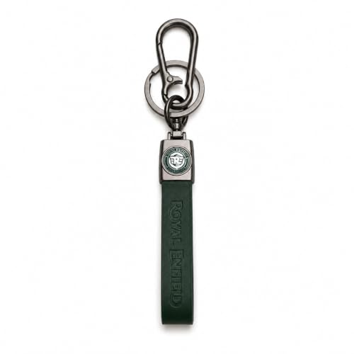 Image of Leather Keychain for Vintage Motorcycle with Embossed Logo - Premium Leather Strap Key Ring Accessory for Bike Keys & Gifts