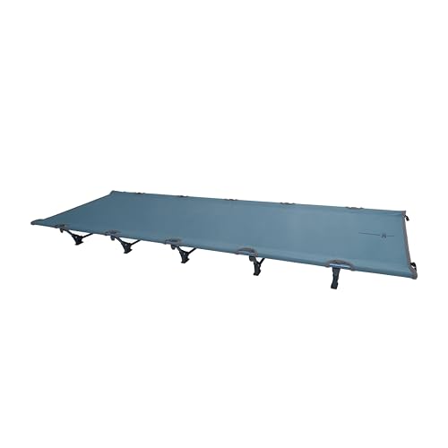 OEX Ultralite Camp Bed with Anodised Aluminium Frame, for Adults & Kids, Ultra Lightweight, Durable, Portable, Foldable, Compact Pack Size, Ideal for Camping, & Festivals (Blue)