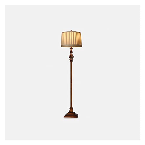 Lámpara de pie vintage con pantalla de tela y diseño elegante