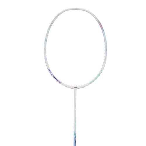 Image of Li-Ning Axforce 80 Badminton Racquet, White, Light Purple, Graphite Frame, 4U6 Head-Heavy Balance, Unstrung, Power Smash Design