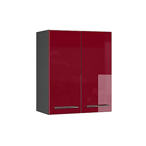 Vicco Elément Haut de Cuisine Fame-Line, Rouge Bordeaux Haute Brillance, 60cm, à Combiner avec d'autres modules de la série Fame-Line