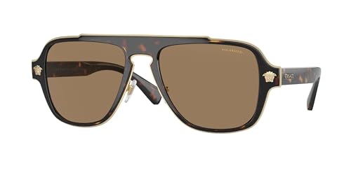 Versace VE2199 1252LA 56MM Havana/Orange Polarized Square Sunglasses for Men +Bundle with Accessory Eyewear Kit