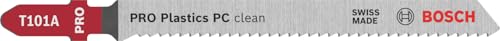 Bosch 3x PRO Plastics PC Clean T101A Jigsaw Blade (for Plastics, Plastics, Length 100 mm, Professional Accessory Jigsaw)
