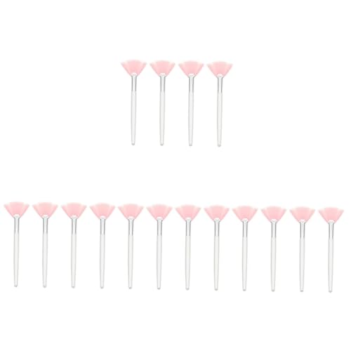 SOESFOUFU 4sets Fan Makeup Brush for Powder Blush Foundation Long Handle Fluffy Nylon Hair Facial Makeup Applicator 4pcs*4