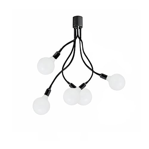 Plafonnier modernité Perenz 6680 en caoutchouc noir à 5 lumières E27 diamètre 39 cm
