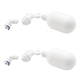 2pcs Water Filter Float Ball Valve，1/4 Inch Mini Float Valve for Water Tank Pump，Aquarium Water Purifiers Reverse Osmosis System(White)