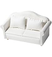 Toyvian Mini Dollhouse Sofa Dollhouse Sofa Miniature Furniture Mini Couches White Decor Mini Hous...