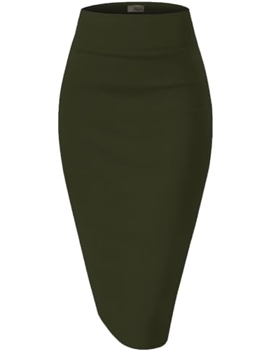 Image of Hybrid & Company Women's Scuba Pencil Skirt | Scuba stretch fabric, sleek tailored design, comfortable fit, suitable for office, meetings, and professional settings