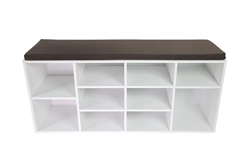 Moon Home Schuhschrank mit Sitzkissen - Stardust White, aus FSC® Holz Faserplatte weiß, Ordnung & Aufbewahrung für Schuhe, praktische Sitzgelegenheit, platzsparend, 103.5 x 29.5 x 48 cm Moon Home Schuhschrank mit Sitzkissen - Stardust White, aus FSC® Holz Faserplatte weiß, Ordnung & Aufbewahrung für Schuhe, praktische Sitzgelegenheit, platzsparend, 103.5 x 29.5 x 48 cm