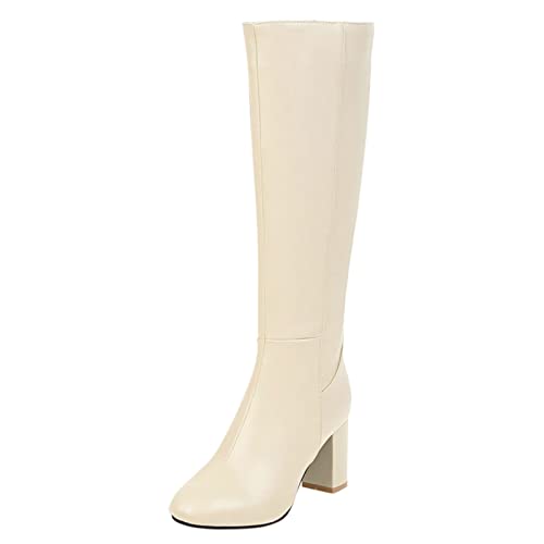 Bottes longues mollet large antidérapantes à talons confortables