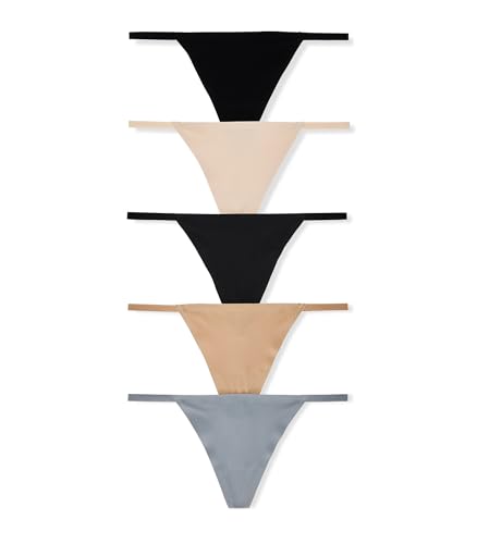 Victoria's Secret PINK Women's V-String Underwear, Panties for Women, Spring Basic Pack, (M)