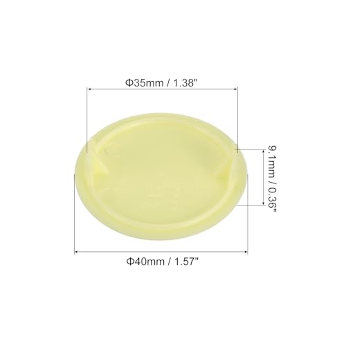 Image of uxcell 40Pcs Hinge Hole Covers, 35mm(1 3 /8 inch) Dia Plastic Concealed Hole Cover Round Flush Type Caps for Furniture Cabinet Cupboard, Yellow