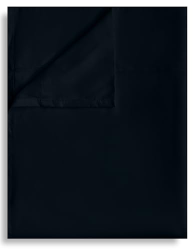 Full Flat Sheet Only 1 Pack Top Bed Sheets Soft Breathable Brushed Microfiber Color-Coded Label Threads (81x96 Black)