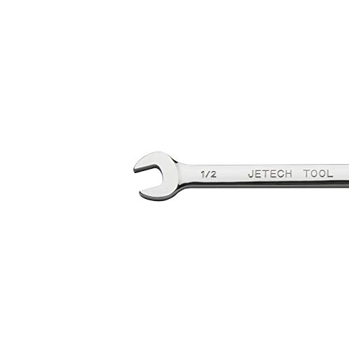Jetech 1/2 Inch Ratcheting Combination Wrench, Industrial Grade Gear Spanner With 12-Point Design, 72-Tooth Ratchet, Made With Forged And Heat-Treated Cr-V Steel In Chrome Plating, Sae #TOP2