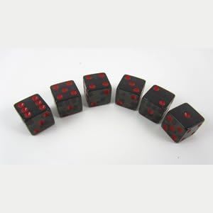 Koplow Games Smoke with Red Spots Transparent Dice D6 16mm Set of 6