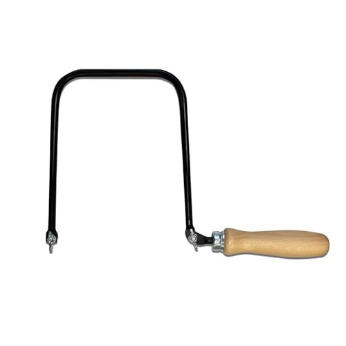 CABLEPELADO Segueta para Marquetería Arco, Sierra de marquetería, Sierra para calar, Sierra de arco para marquetería, Sierra proyectos educativos, 150 mm fondo, Mango de madera, Apto para hoja de 130